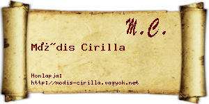 Módis Cirilla névjegykártya